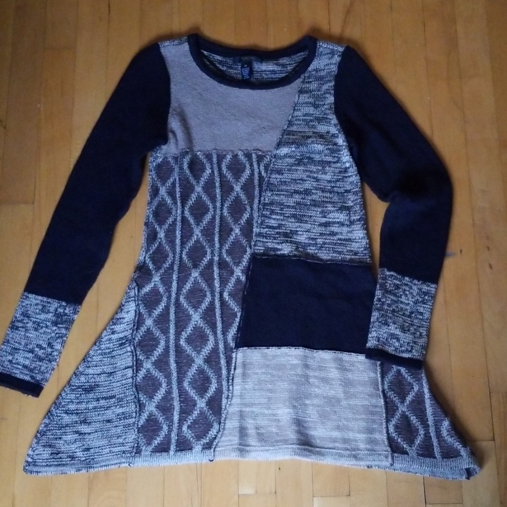 Style & Co knit top tunic size XS-S brown black